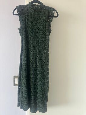 Zara | Dresses | Zara Ruffled Dress Size S Color Green | Poshmark